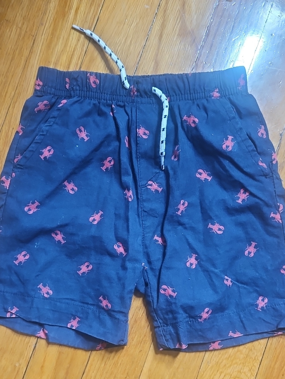 Toddler Boy Kenneth Cole Navy Athletic Shorts with Red Lobster Print